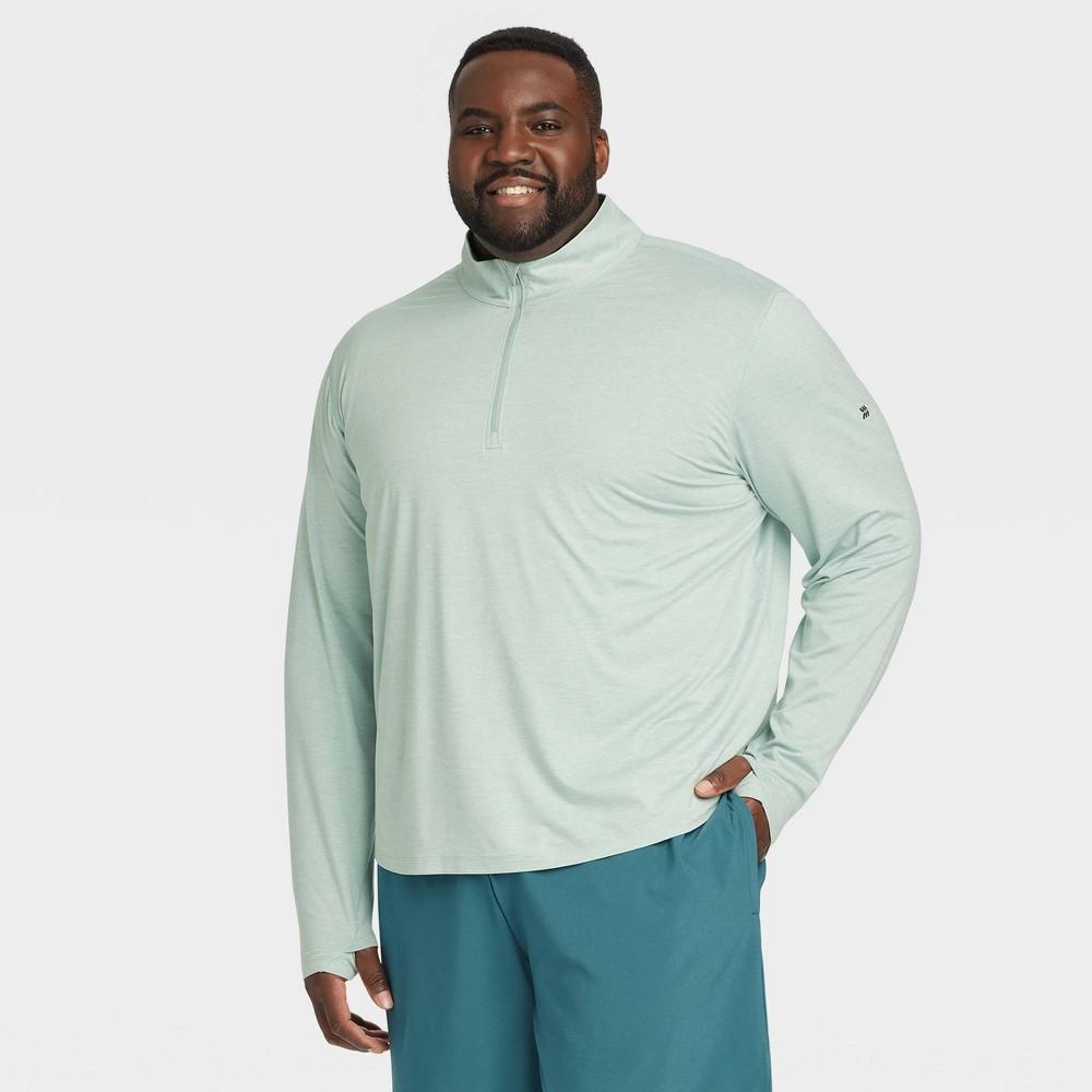 Mens Big Lightweight Zippered Athletic Top - All In Motion Light 2XL Product Image