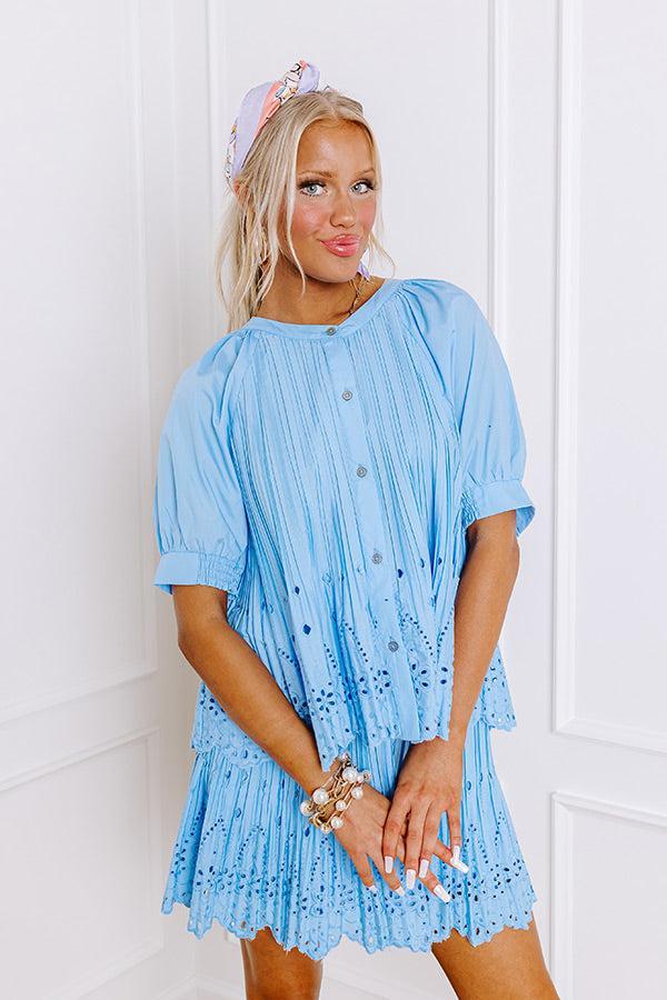 Southern Flair Pleated Eyelet Top Product Image