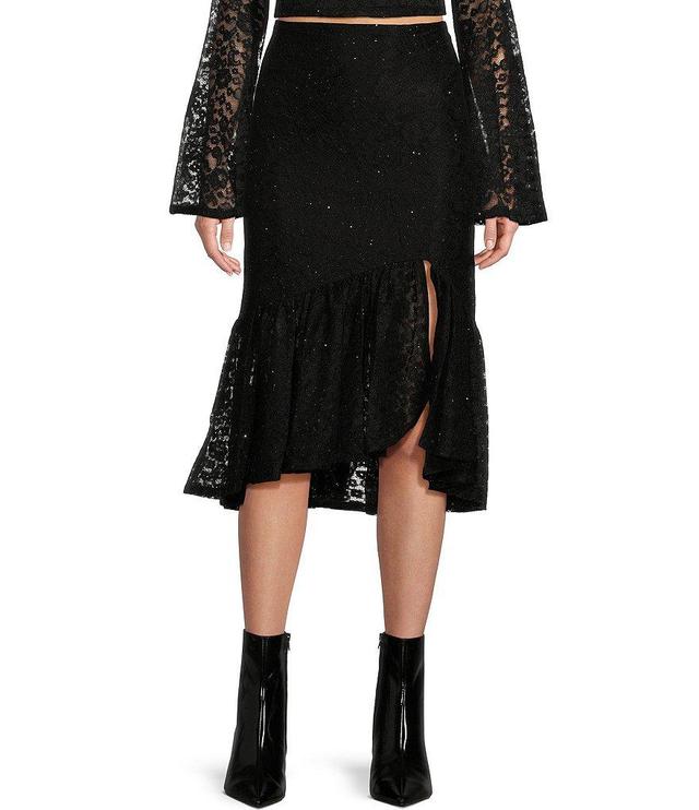 Guess Dominique Coordinating High Rise Patterned Lace Skirt Product Image