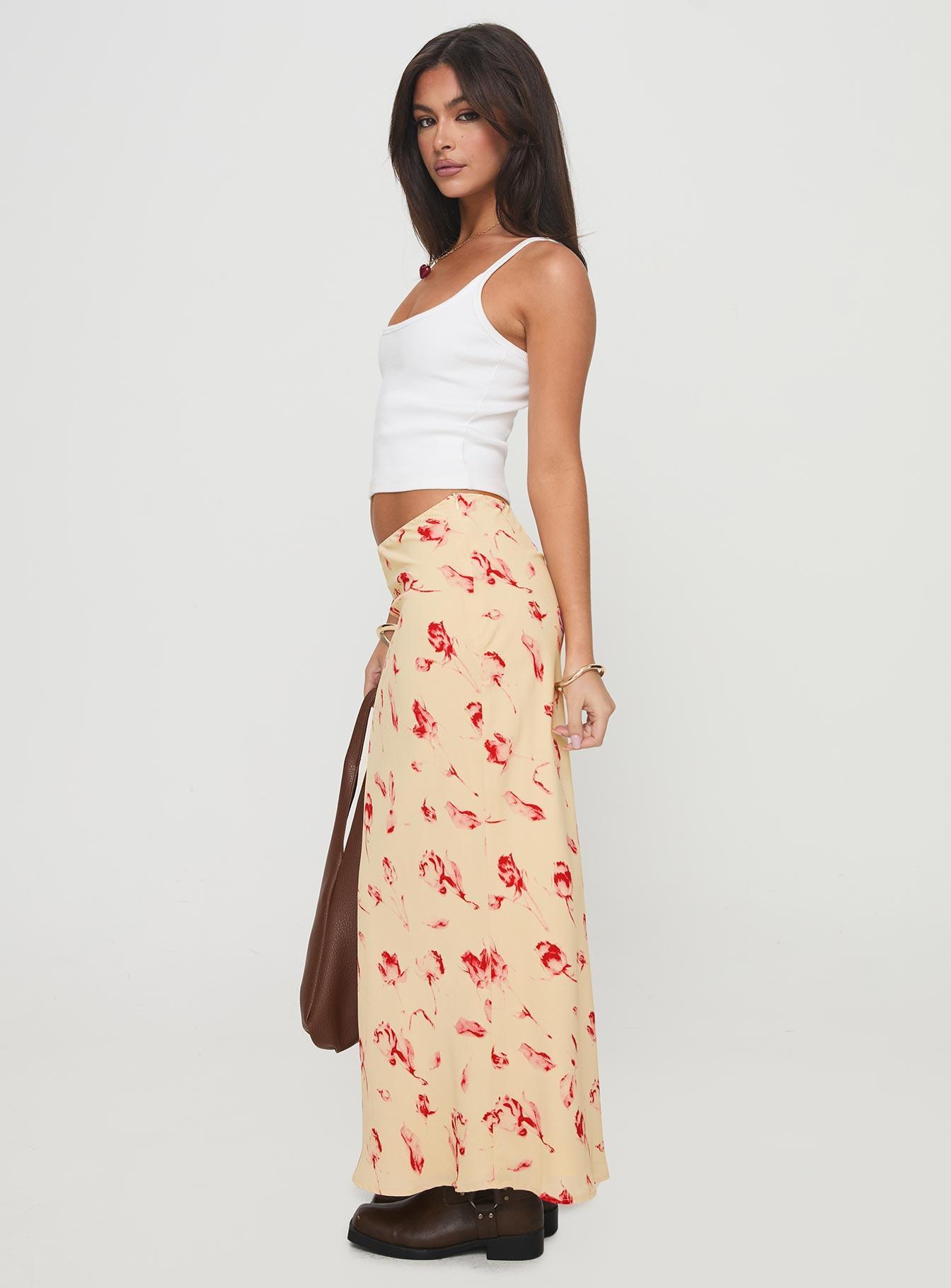 Mangoes Maxi Skirt Cream Product Image