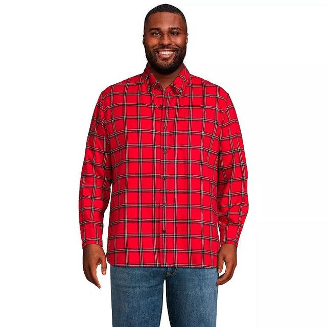 Big & Tall Lands End Traditional-Fit Flagship Flannel Button-Down Shirt, Mens Product Image