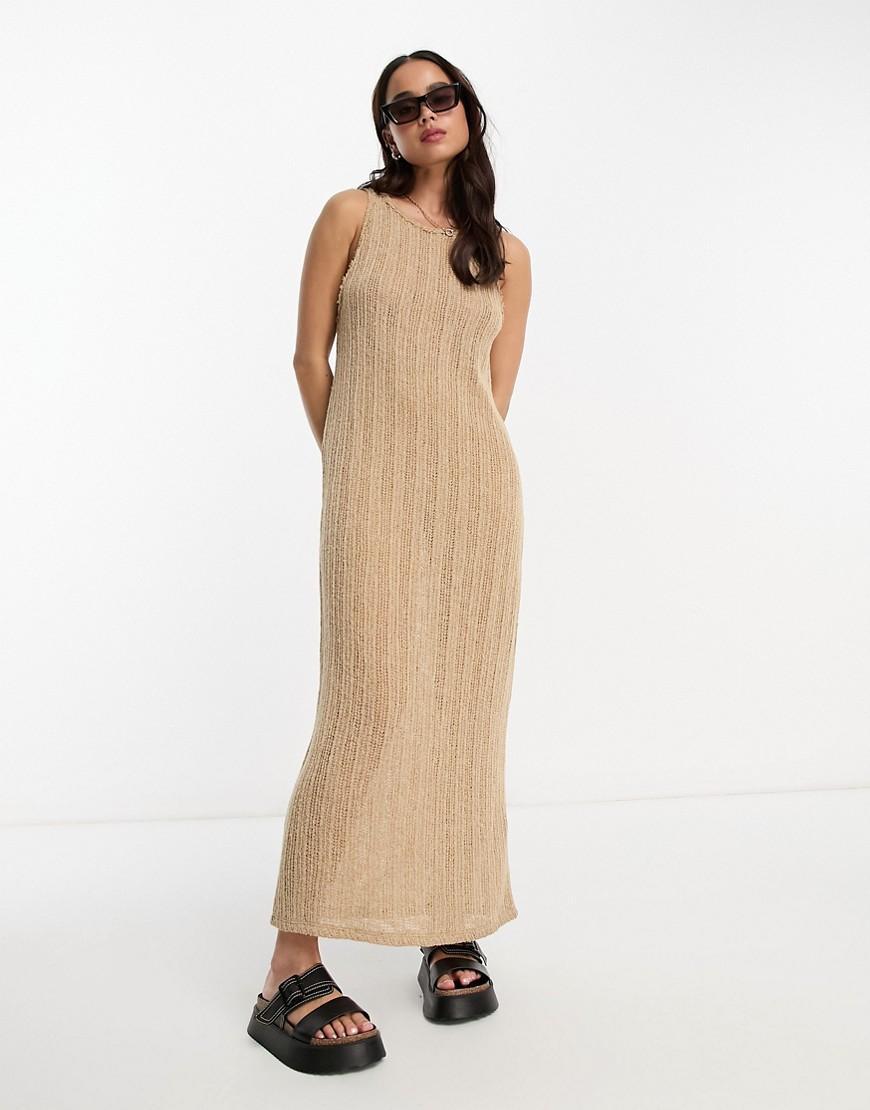 Pull & Bear textured sleeveless column maxi dress Product Image