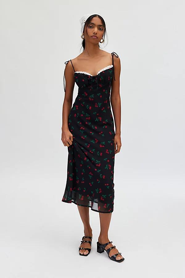 Kiss The Sky Toni Floral Bias Cut Slip Midi Dress Womens at Urban Outfitters Product Image