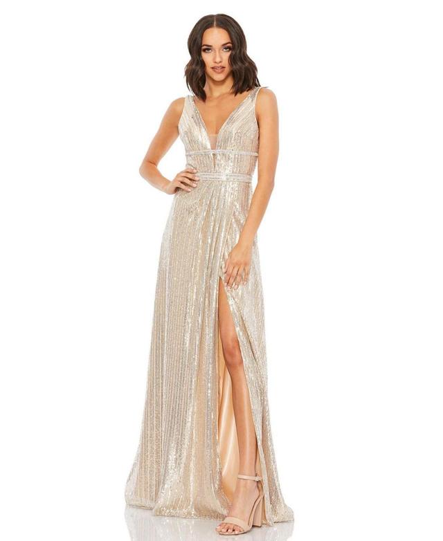 Womens Sequin V-Neck Gown Product Image