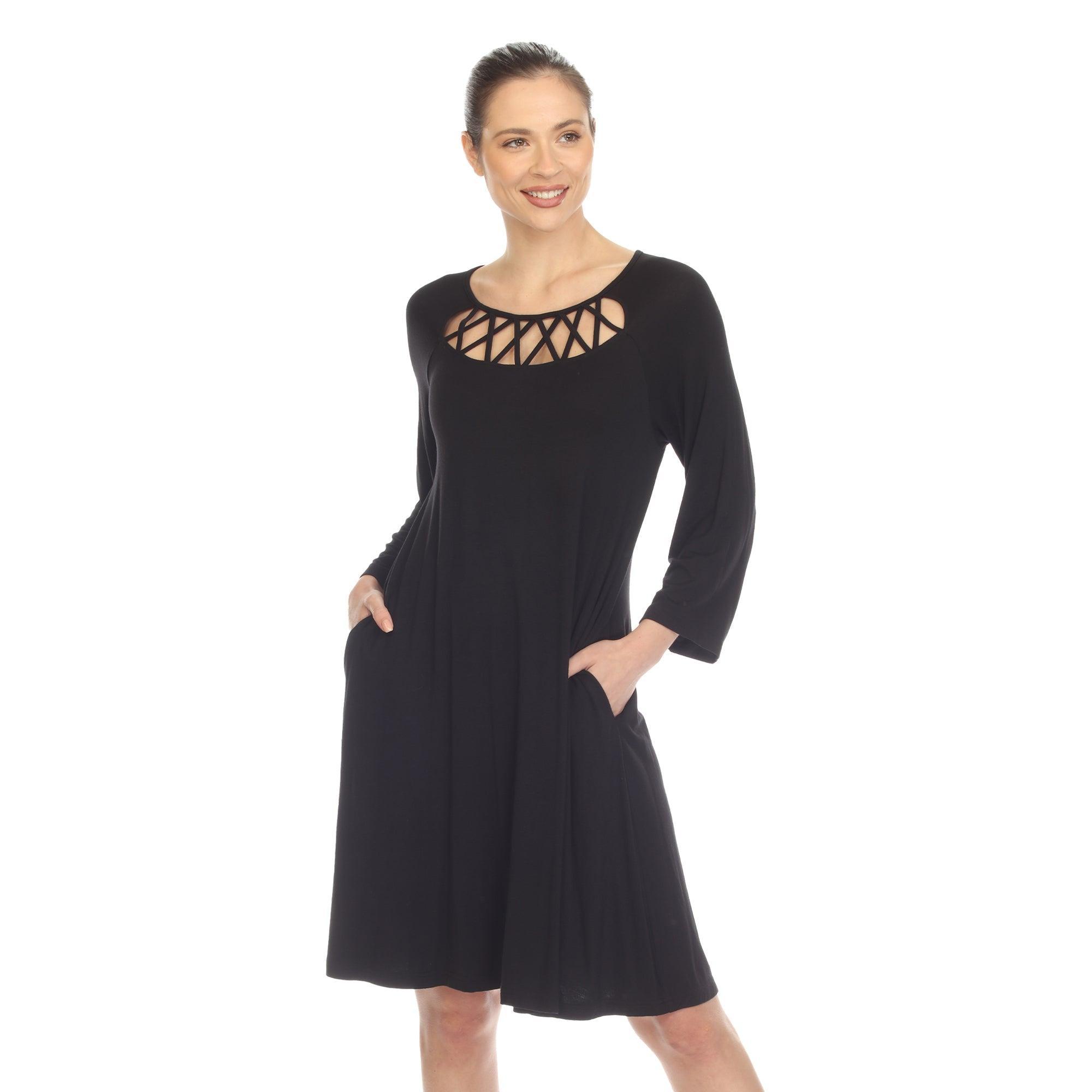 Criss Cross Neckline Swing Midi Dress Product Image