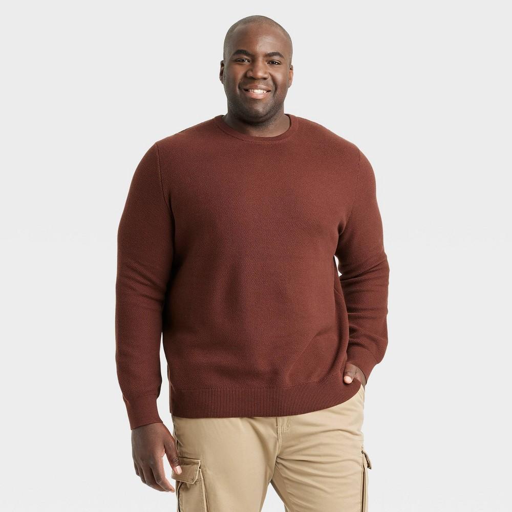 Mens Big & Tall Crewneck Pullover Sweater - Goodfellow & Co Brown 3XLT Product Image