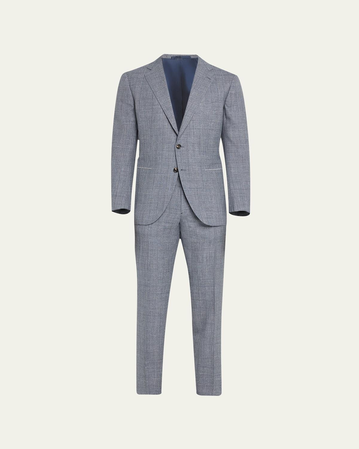 Mens Wool-Blend Plaid Suit Product Image