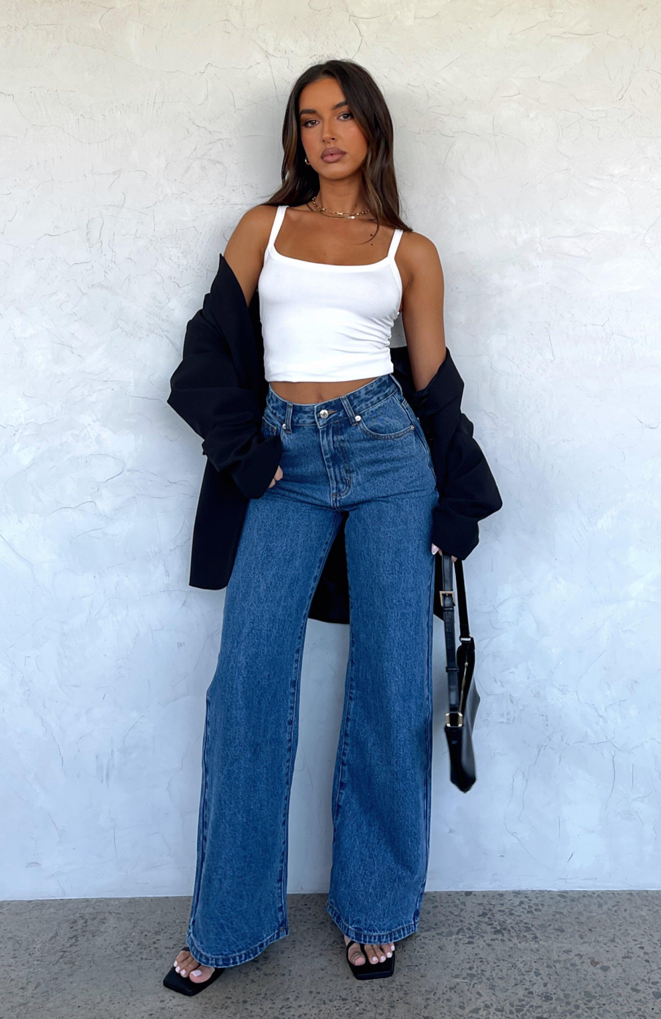 Lola High Rise Wide Leg Jeans True Blue Product Image