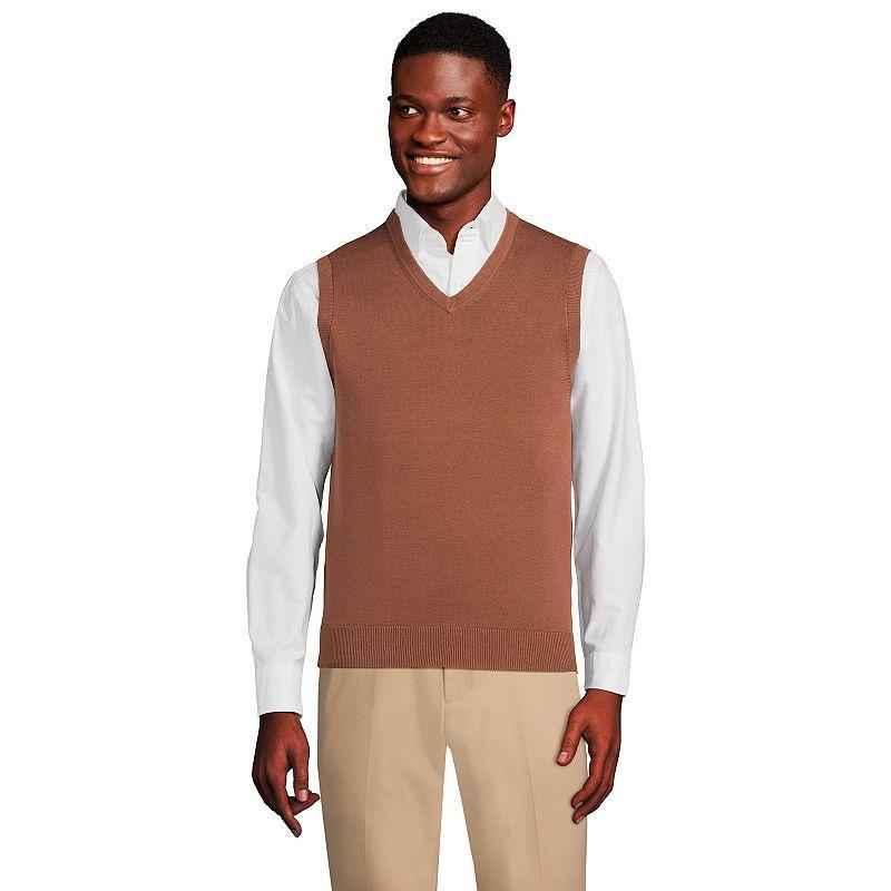 Lands End Mens Fine Gauge Supima Cotton Sweater Vest Product Image