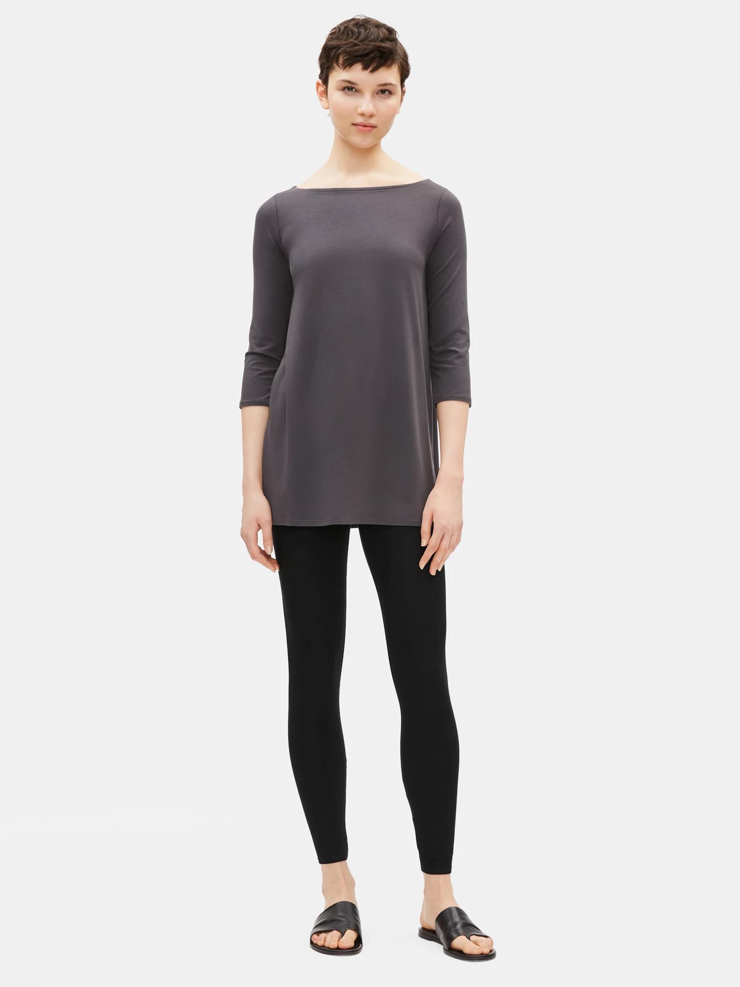 EILEEN FISHER Lightweight Washable Stretch Crepe Ankle Leggingsfemale product image