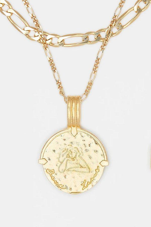 Deux Lions Jewelry Gold Sicilian Zodiac Layered Necklace Womens at Urban Outfitters Product Image