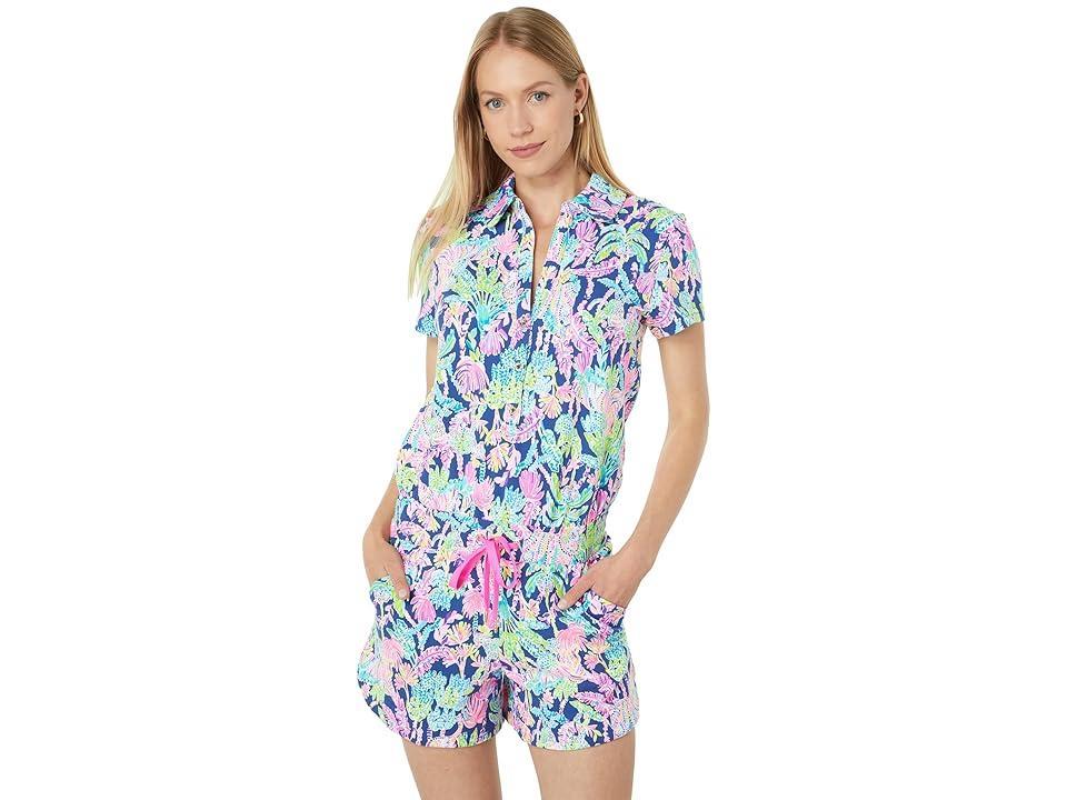 Lilly Pulitzer Jorgie Romper (Oyster Bay Navy Seen and Herd) Women's Jumpsuit & Rompers One Piece Product Image