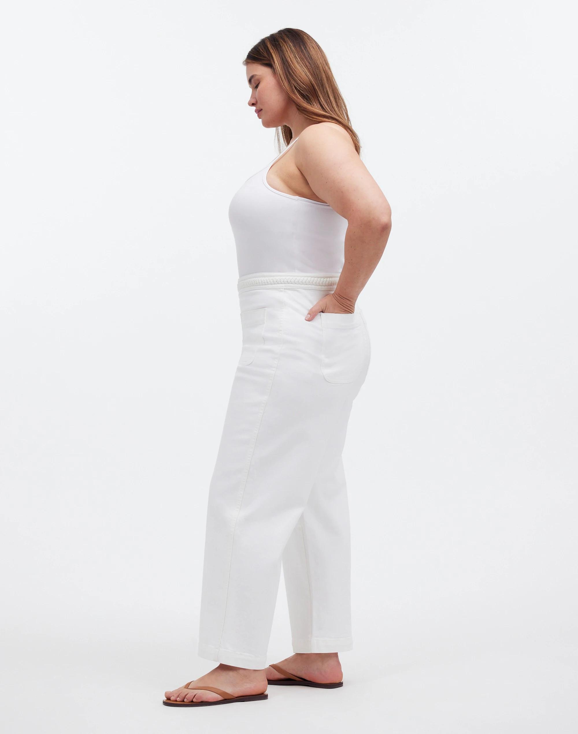 Madewell x Lisa Says Gah! The Plus Perfect Vintage Wide-Leg Crop Jean in Eyelet White Product Image