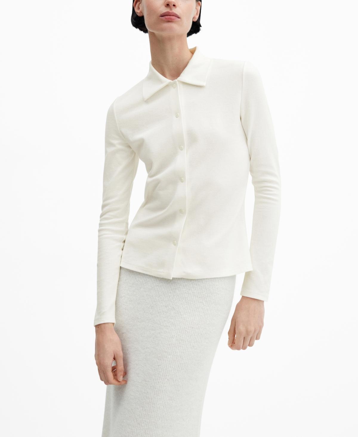 Mango Womens Cotton Knit Shirt Product Image