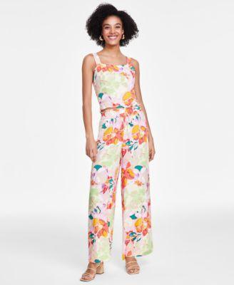 Bar Iii Womens Floral Print Tank Top Wide Leg Pants Created For Macys Product Image