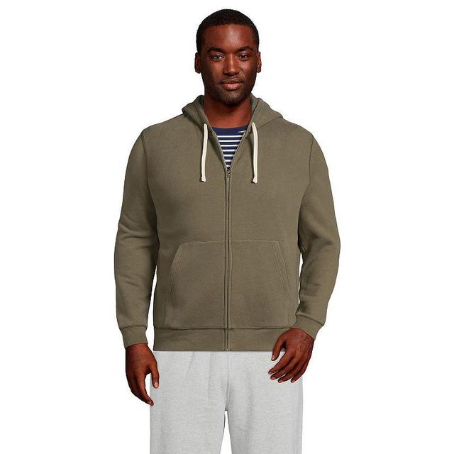 Big & Tall Lands End Serious Sweats Full-Zip Hoodie, Mens Green Moss Product Image