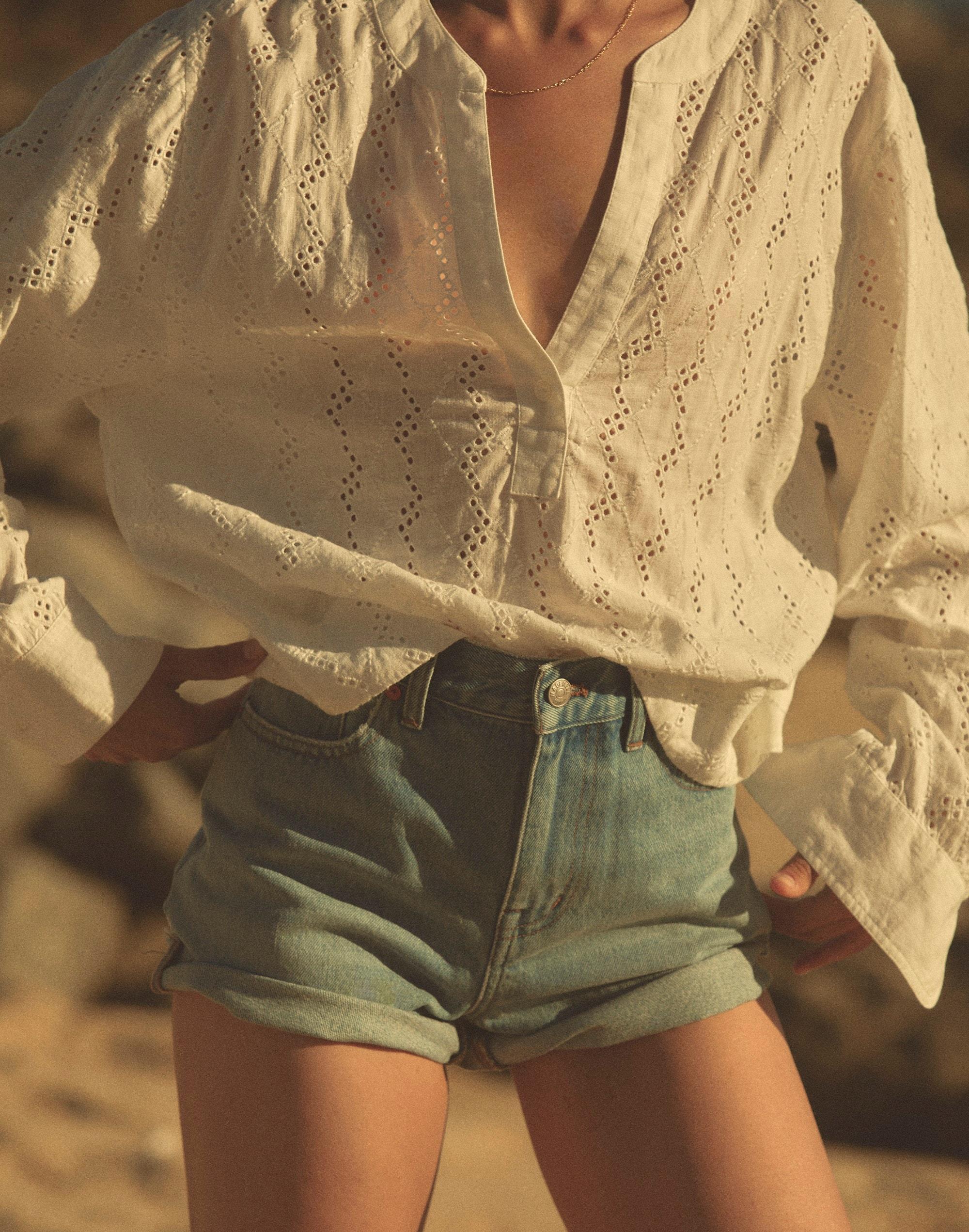 Relaxed Denim Shorts in Lytle Wash: Raw-Hem Edition Product Image