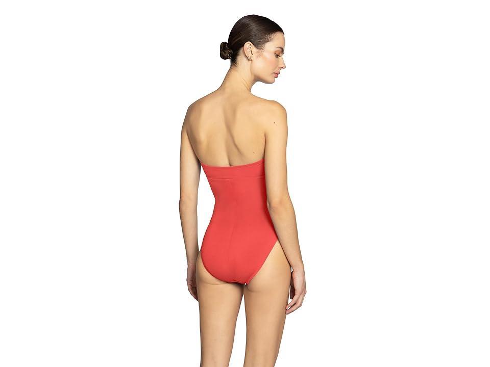 Robin Piccone Ava Bandeau One-Piece (Guava) Women's Swimsuits One Piece Product Image