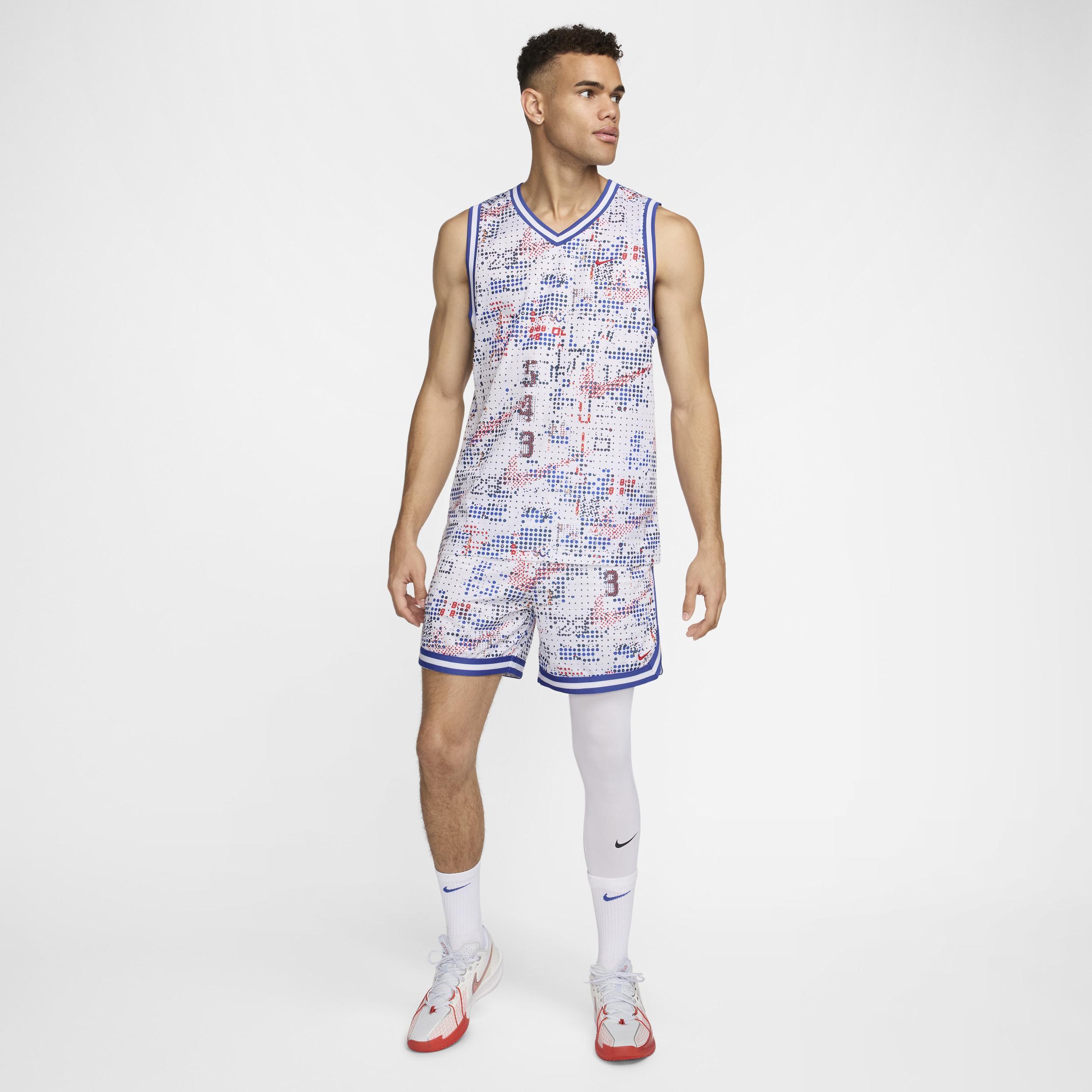 Nike Mens Nike Dri-FIT DNA 6 Printed NAOS Shorts - Mens White/Red Product Image