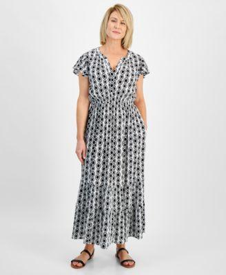 Petite Iris Dreams Ruffled Tiered Maxi Dress, Created for Macy's  Product Image