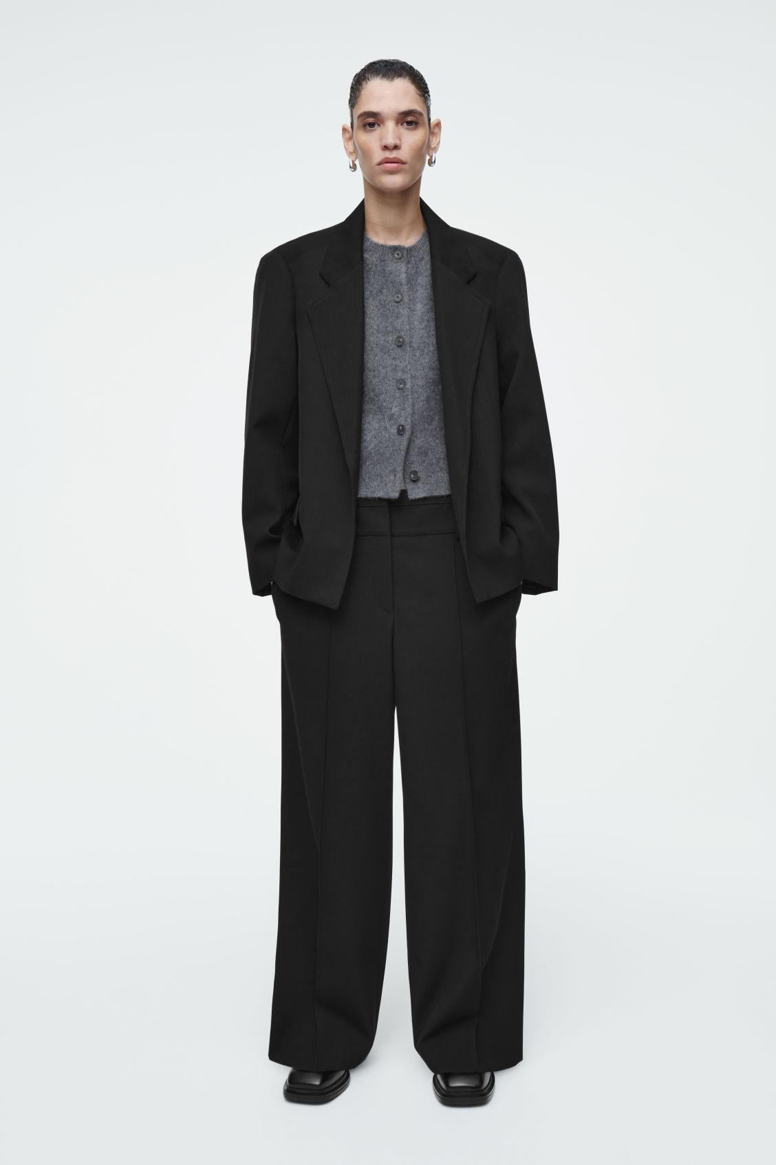 TAILORED WOOL-BLEND TWILL TROUSERS Product Image