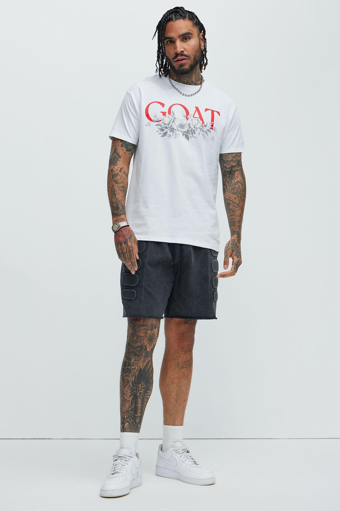 Give Me My Flowers GOAT Short Sleeve Tee - White Product Image