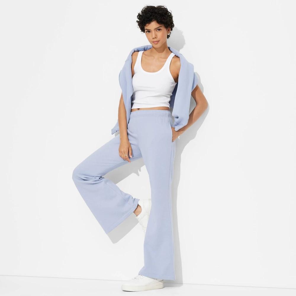 Womens High-Rise Flare Sweatpants - Wild Fable Light Blue XS Product Image