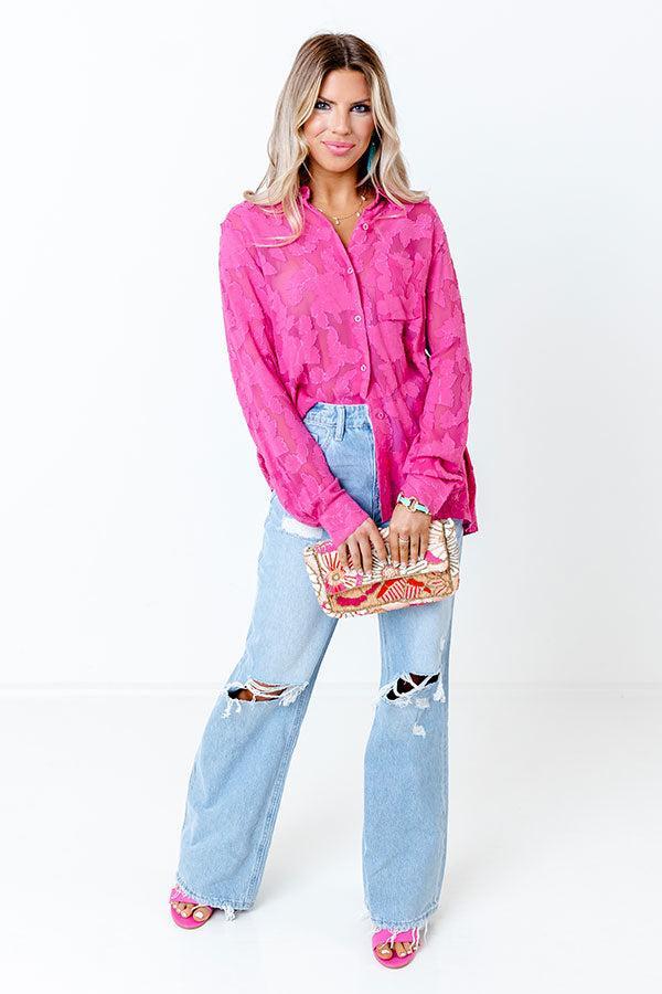 Brag On You Button Up In Pink Product Image