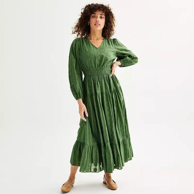 Womens Farmers Market V-Neck Maxi Dress Product Image