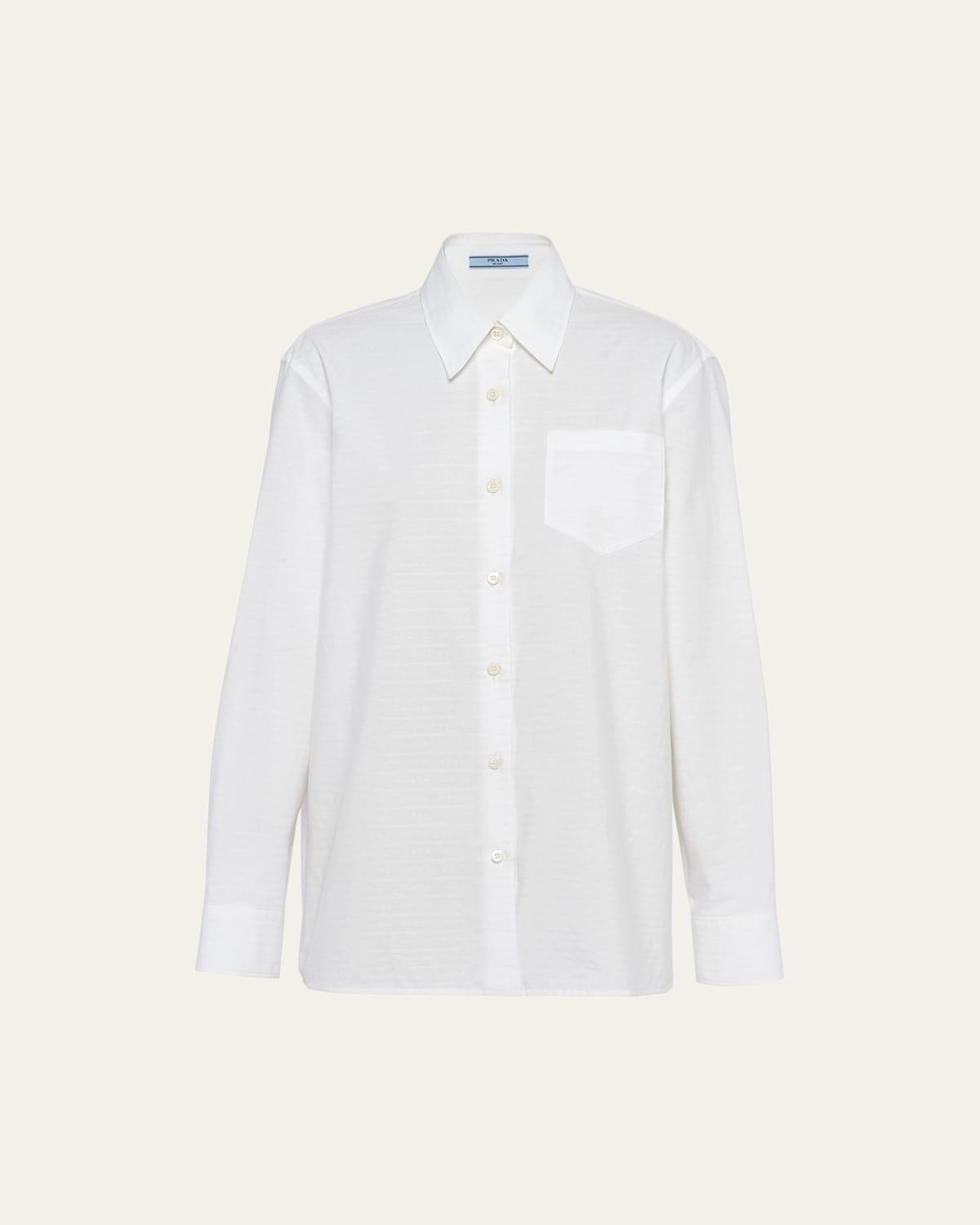 Womens Jacquard Poplin Shirt Product Image