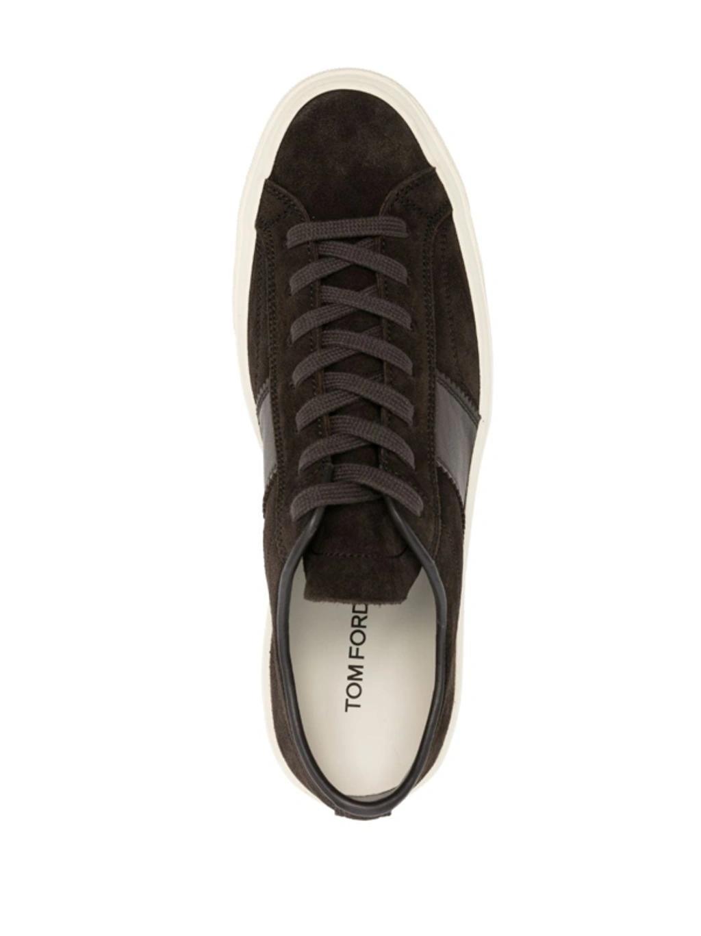 Panelled Low-top Sneakers In Black Product Image