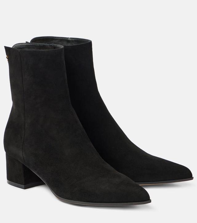 GIANVITO ROSSI Lyell 45 Suede Ankle Boots In Black Product Image