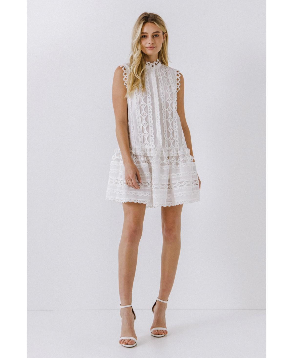 Womens Melia Sheer Lace Mini Dress Product Image