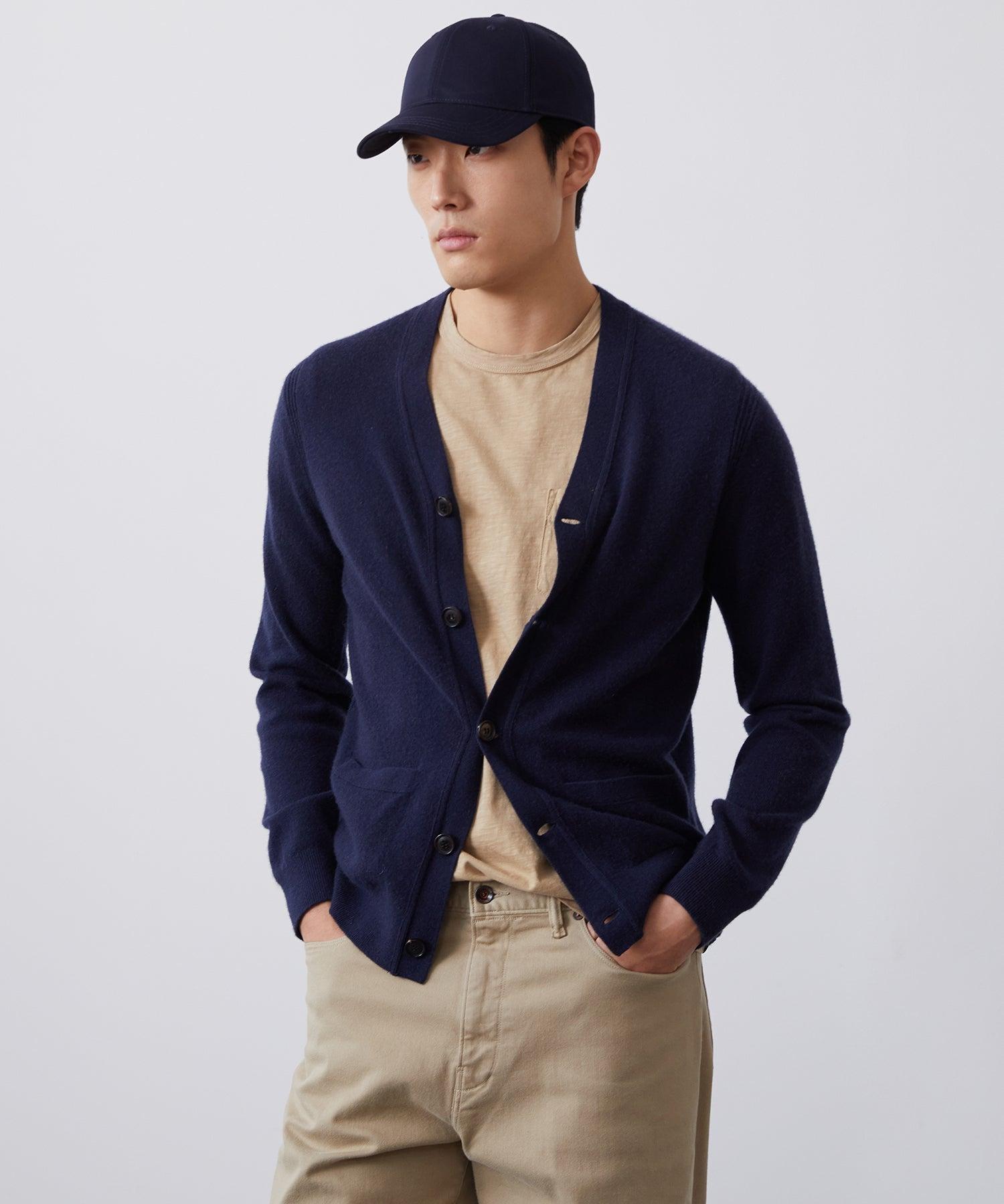 Cashmere Cardigan in Navy Product Image