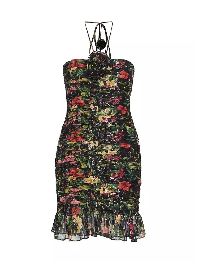 Margret Floral Halter Minidress Product Image