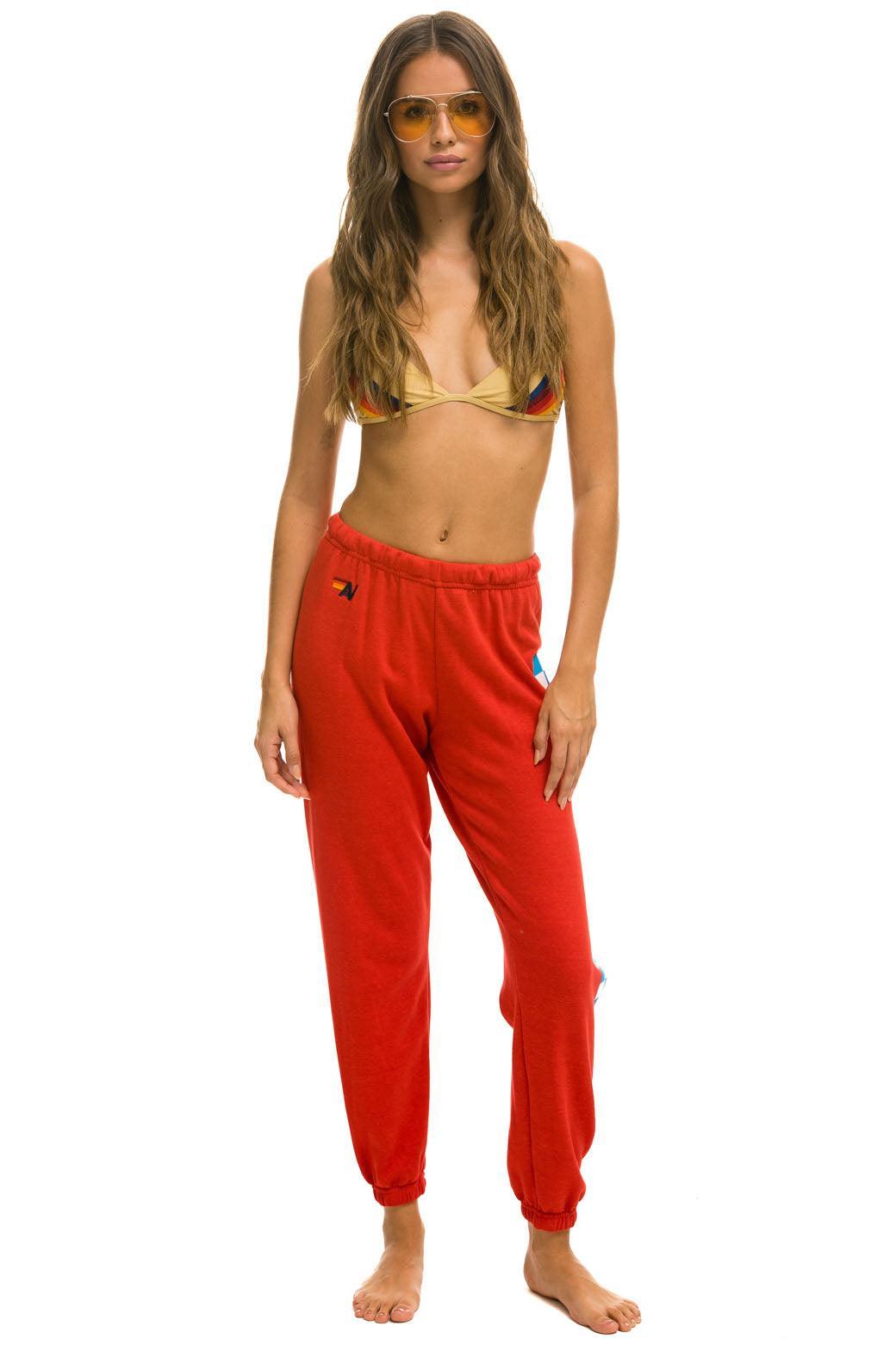 CHECK LEG SWEATPANTS - RED // WHITE // BLUE Female Product Image