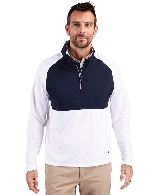 Cutter & Buck Mens Adapt Eco Knit Hybrid Recycled Quarter Zip Jacket Product Image