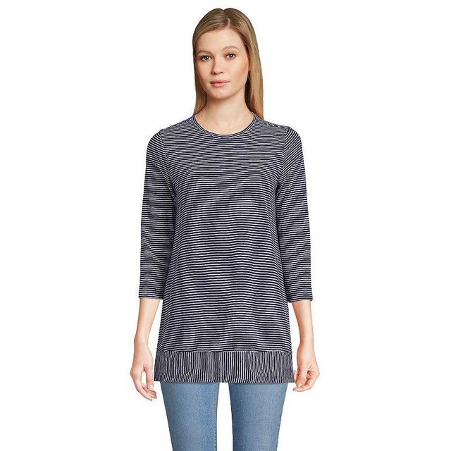 Lands End Womens 3/4 Sleeve Slub Jersey Swing Tunic Product Image