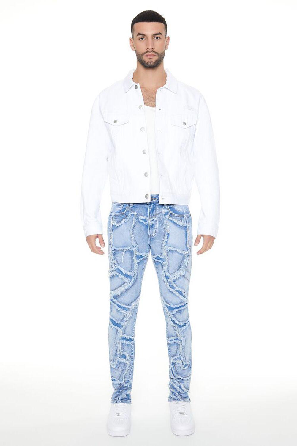 Frayed Abstract Slim-Fit Jeans | Forever 21 Product Image