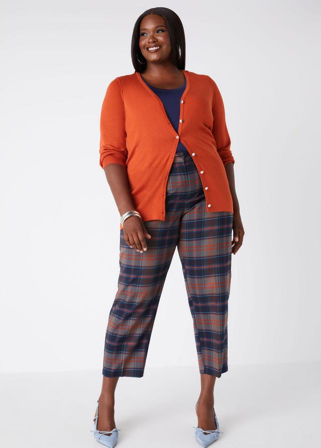 Plaid Tapered Ankle Pants Product Image