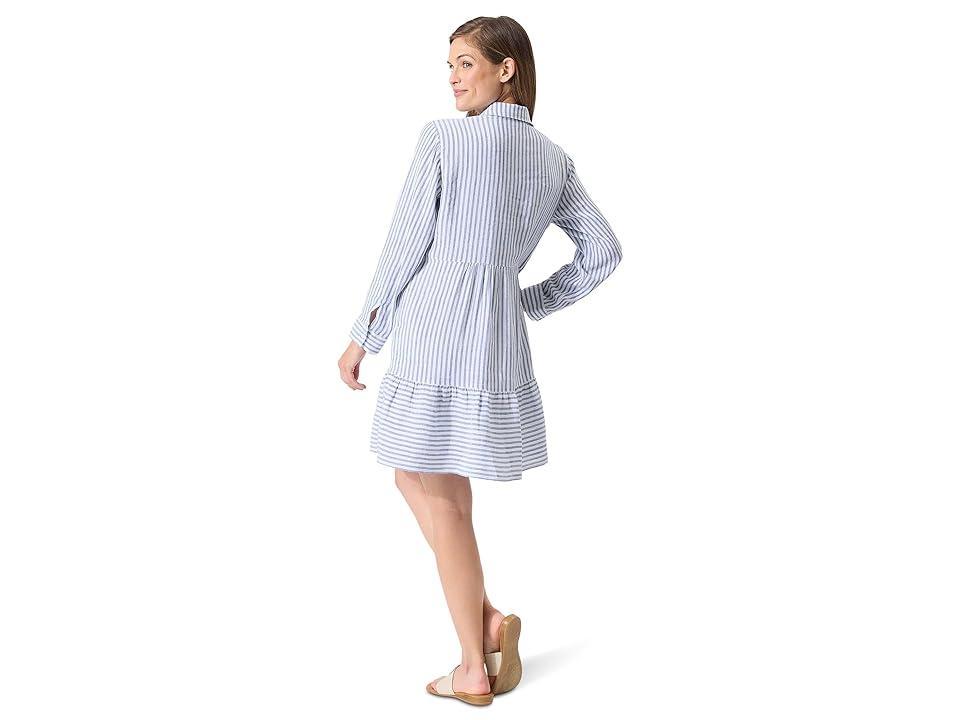 Tommy Bahama St. Lucia Stripe Long Sleeve Linen Blend Cover-Up Minidress Product Image