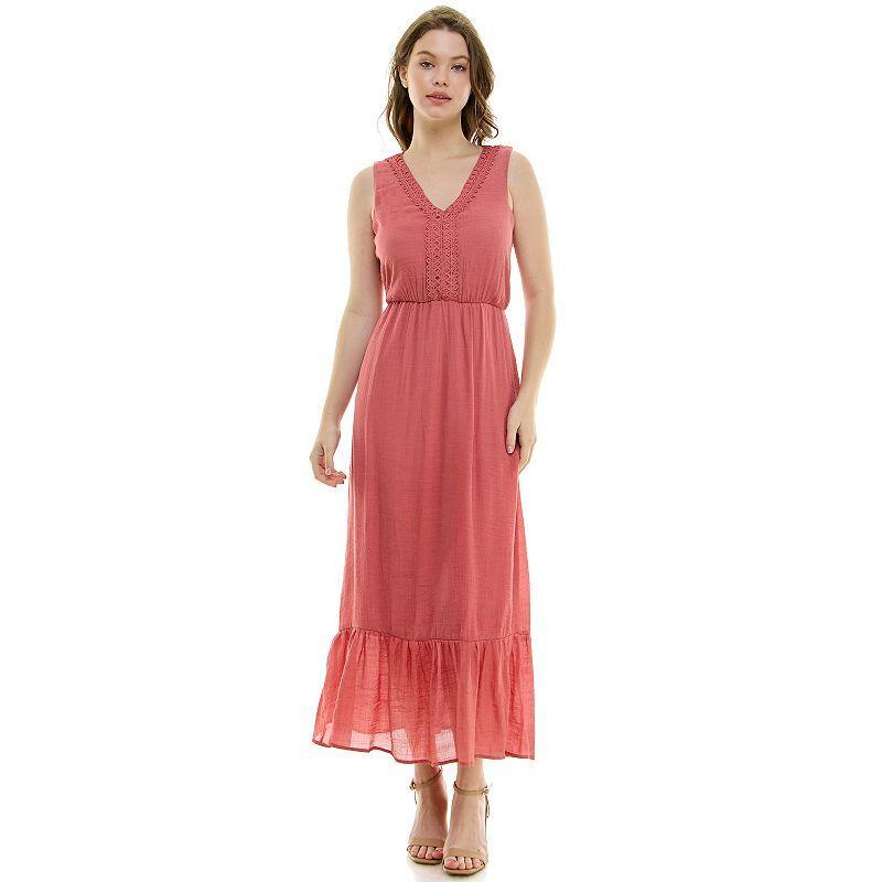 Womens Luxology V Neck Gauze Maxi Dress Product Image