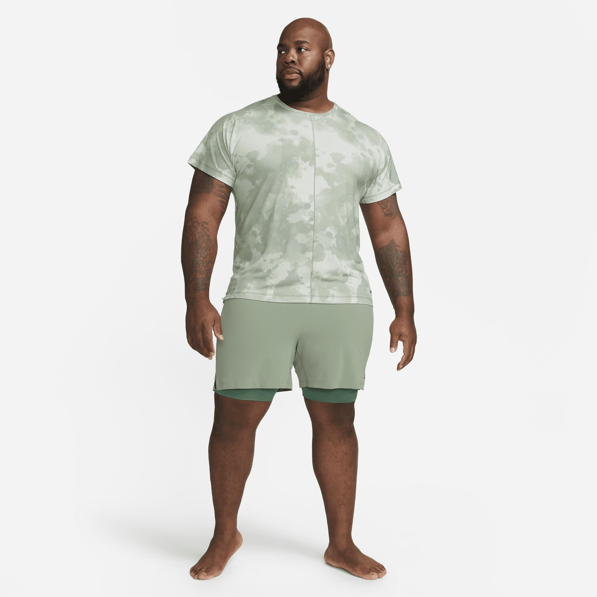 Nike Dri-FIT Men's Allover Print Short-Sleeve Yoga Top Product Image