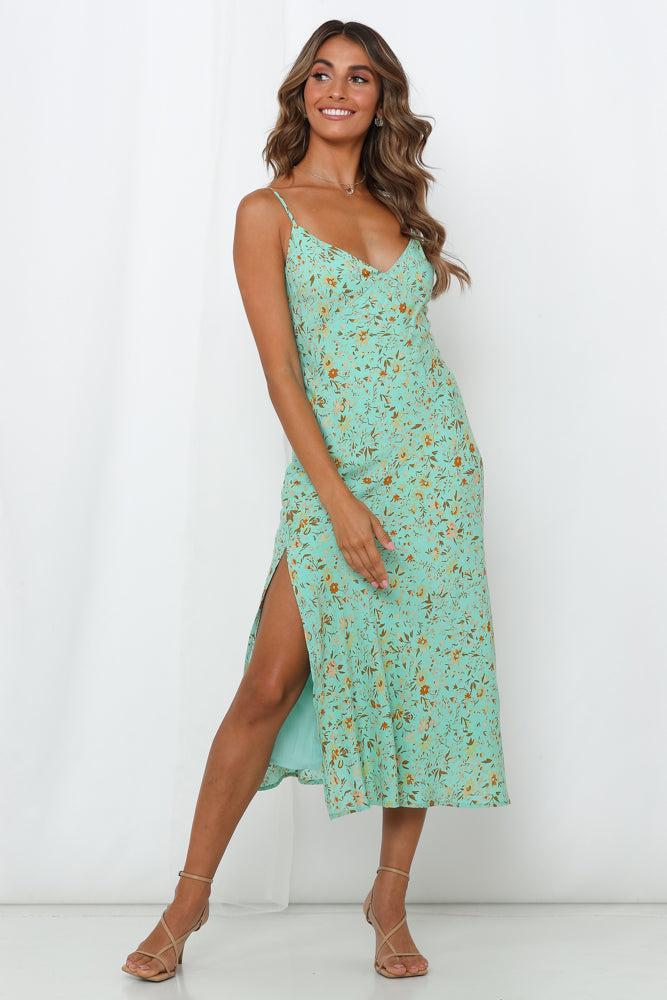 California Dreaming Midi Dress Green Product Image