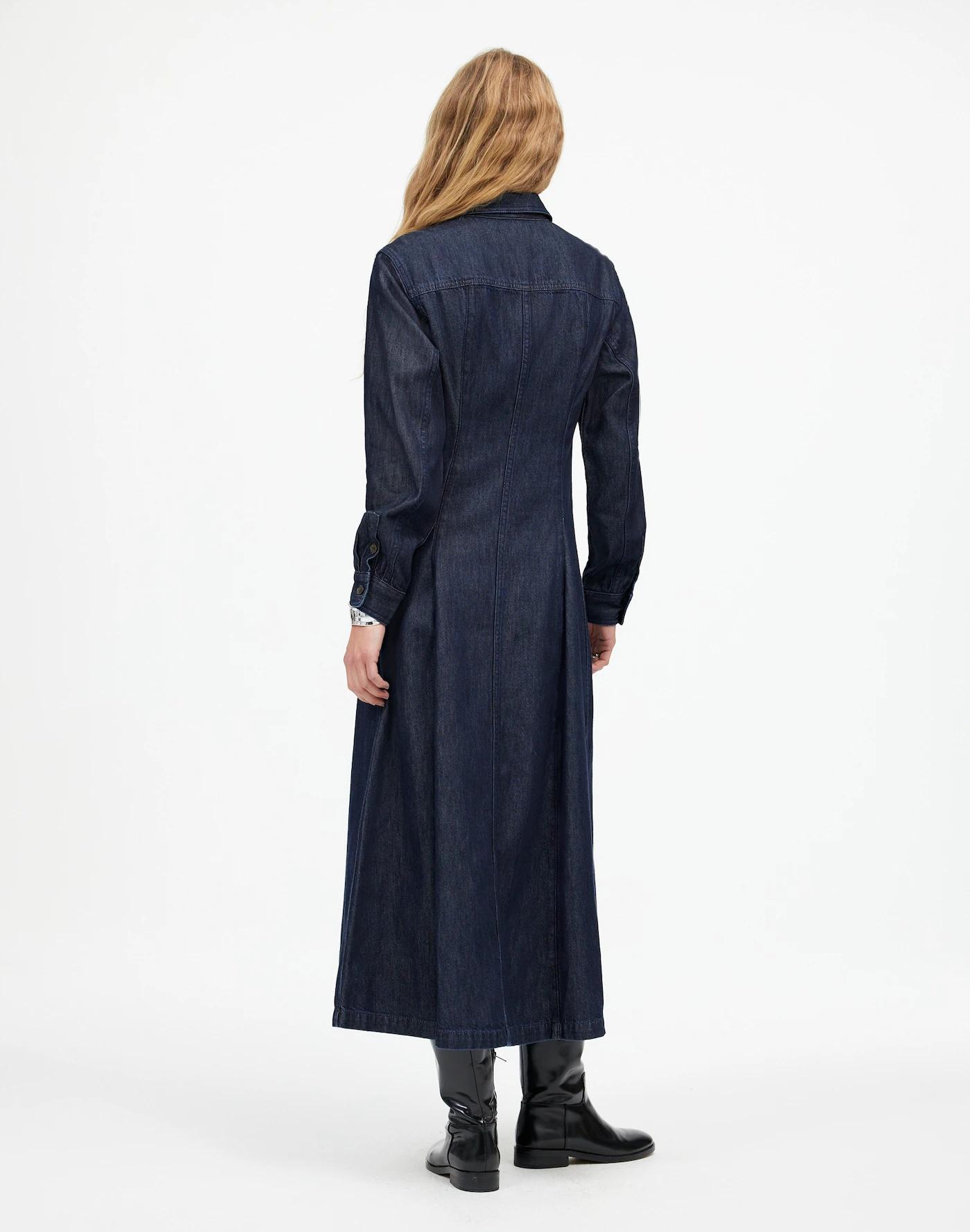 Seamed Midi Shirtdress in Segovia Wash: Airy Denim Edition Product Image