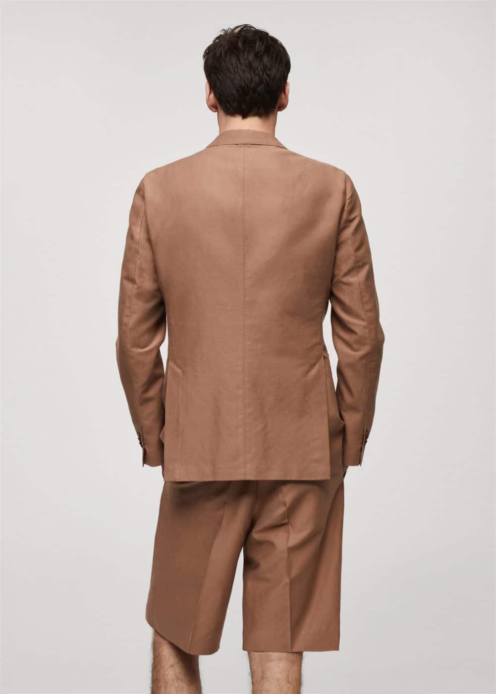 MANGO MAN - Slim fit linen and cotton suit jacket burnt orangeMen Product Image