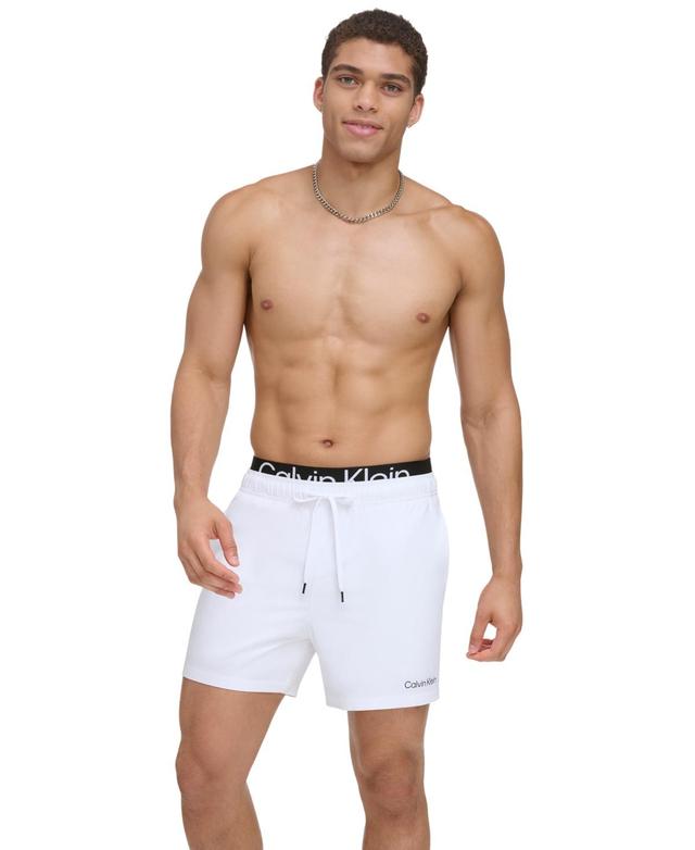 Calvin Klein Mens Logo Elastic Waist Modern Euro 5 Volley Swim Trunks Product Image