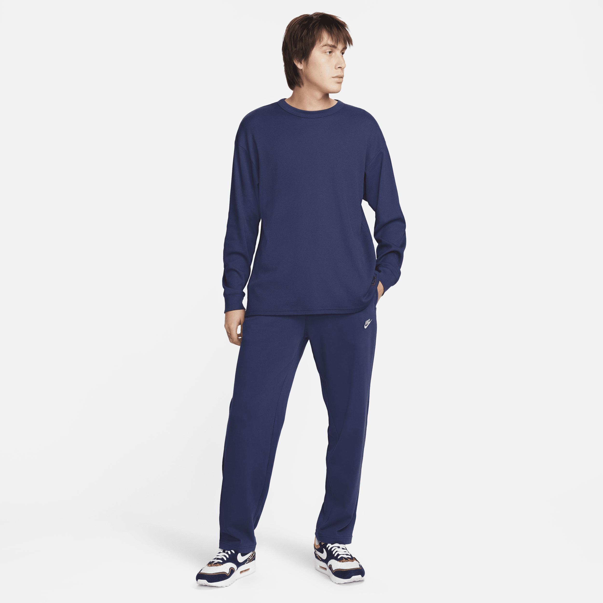 Nike Mens Club Knit Open Hem Pant - Midnight Navy/White Product Image