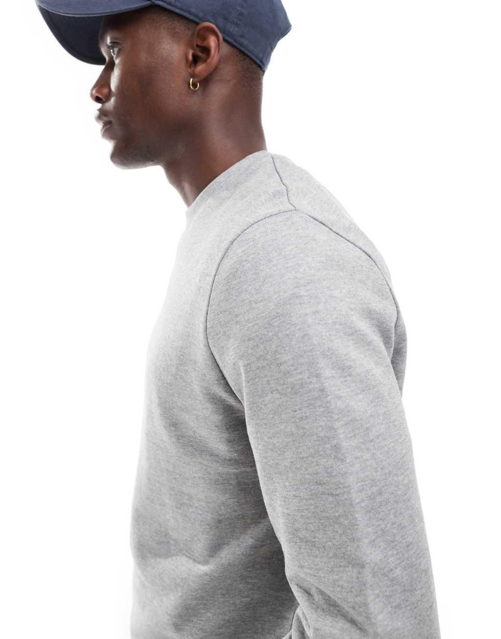 ASOS DESIGN crew neck sweatshirt in gray heather Product Image