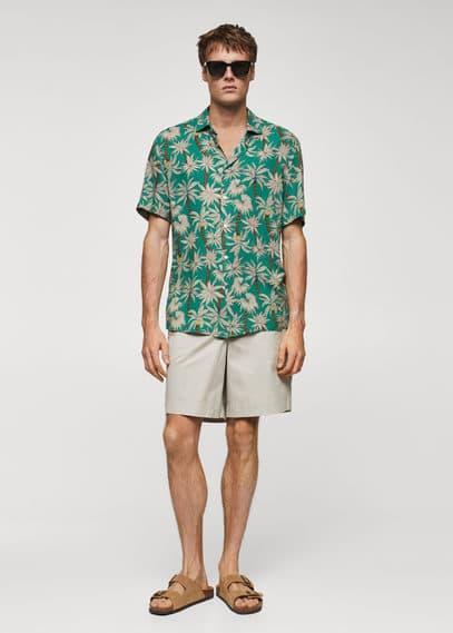 MANGO MAN - Hawaiian print short sleeve shirt greenMen Product Image